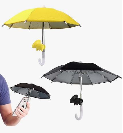 Parapluie Téléphone Portable, Mini Parapluie pour Téléphone, Parapluie de Téléphone, Mignon Parapluie Téléphone Portable Ventouse